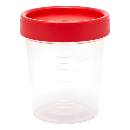 Vaso Recolector De Orina Esteril Por Pieza Tapa Roja