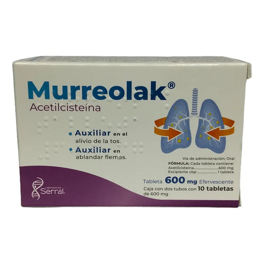 Murreolak Acetilcisteína 600mg Dos Tubos Con 10 Pastillas