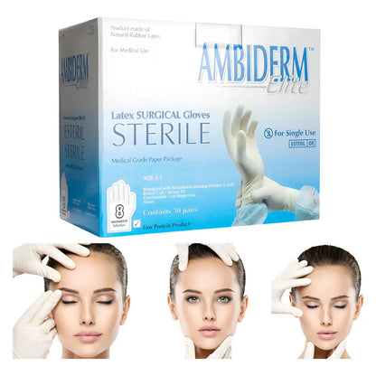 Guante Latex Para Cirugia Ambiderm Elite 8 100pz Color Natur Naturaal 8
