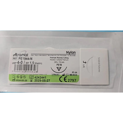 Sutura Atramat Nylon Tamaños A Elegir 4-0 Cortante 19mm