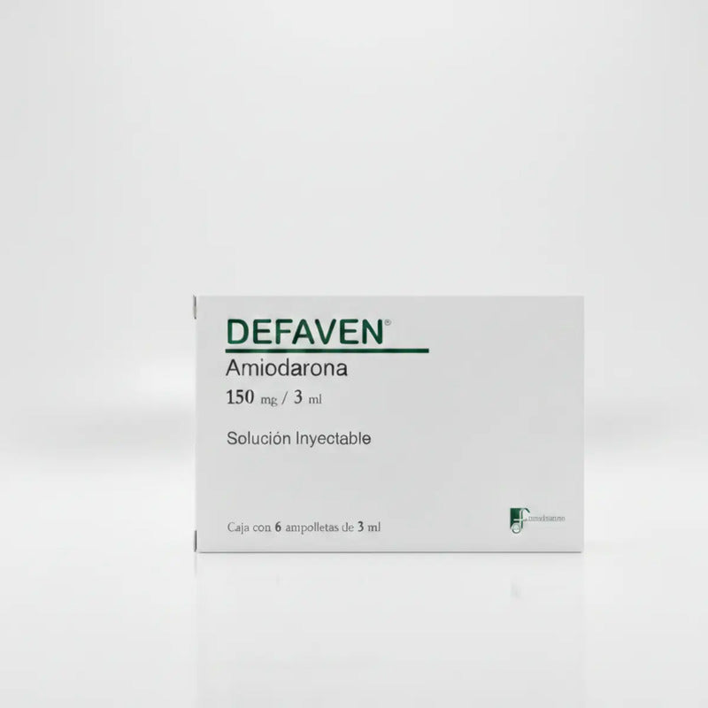 Defaven Amiodarona 150mg/3ml 6 Amp. Inyectables Farmadextrum