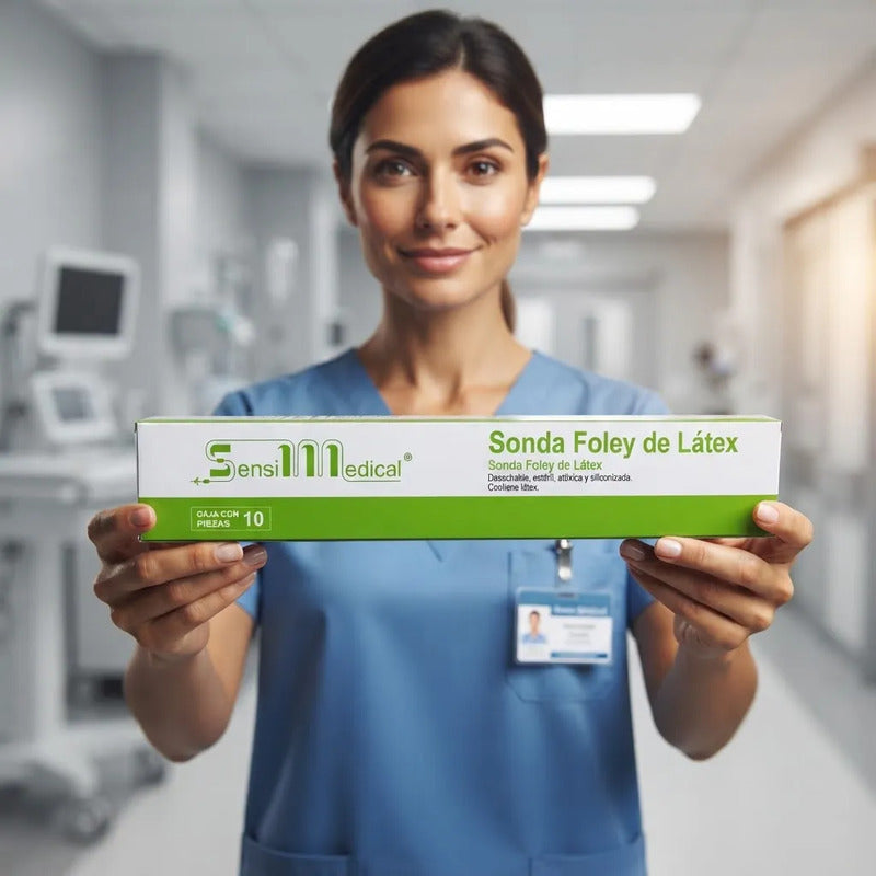 10 Sondas Foley Látex Sensimedical 3 Vías 26fr Globo 30ml