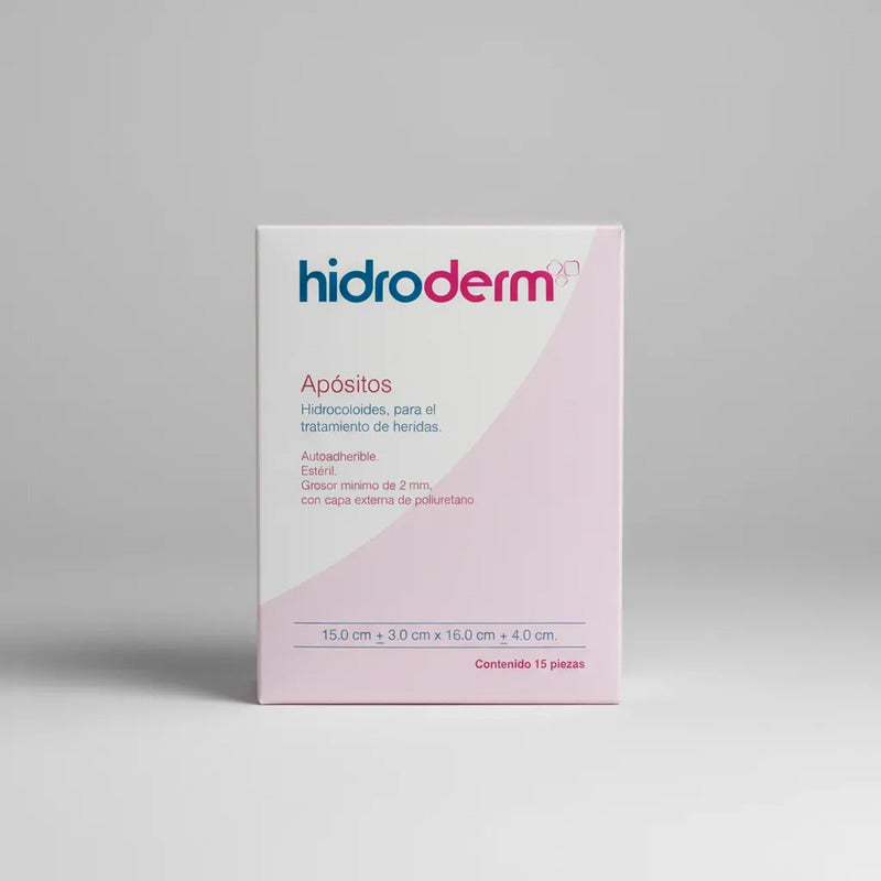 Caja Con 15 Piezas Apósito Hidrocoloide Hidroderm 15x21cm Amarillo