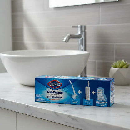 Cepillo De Baño Primium Clorox Toiletwand 6 Refills Con Base Blanco