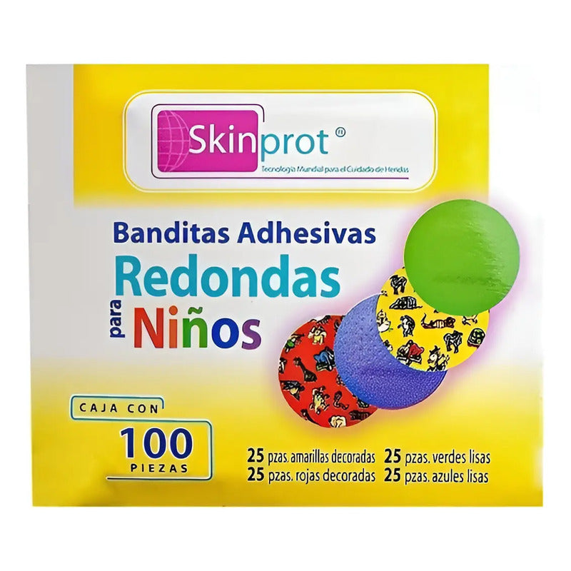 Banditas Adhesivas, Curitas Infantil Skinprot Colores C/100