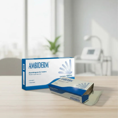 Abatelenguas De Madera Caja Con 100 Piezas Ambiderm