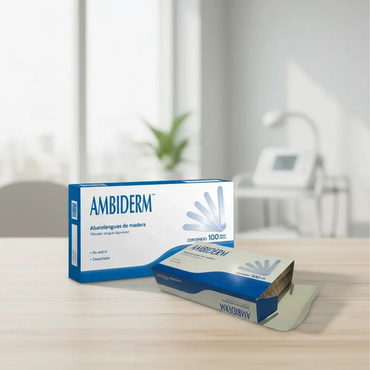 Abatelenguas De Madera Caja Con 100 Piezas Ambiderm