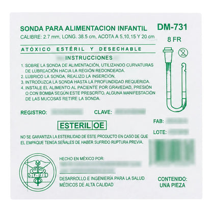 100 Sondas Para Alimentación Infantil 8 Fr Dip-mac Estériles