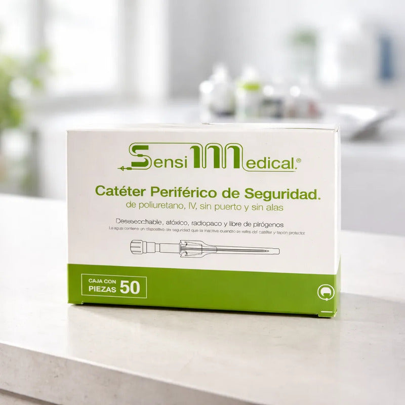 Catéter Periférico De Seguridad 22g Azul Premium 50pzas