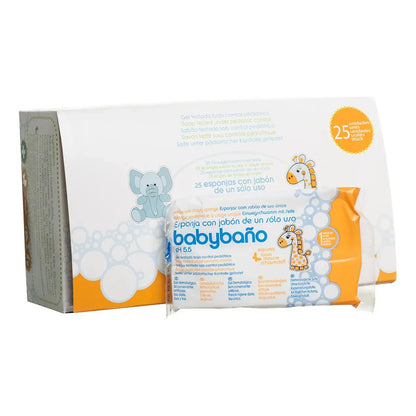 6 Esponjas Jabonosa Desechable P Bebés Y Niños De 0 A 3 Años