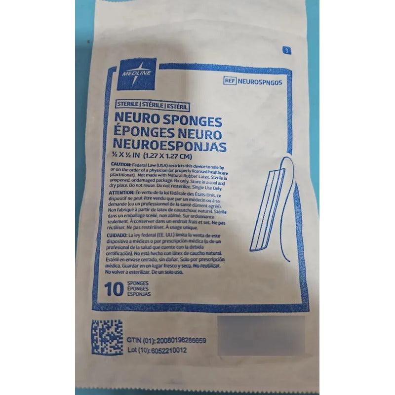 Cotonoide Neuroquirúrgico Medline De 1.27 X 1.27 Cm Azul Acero