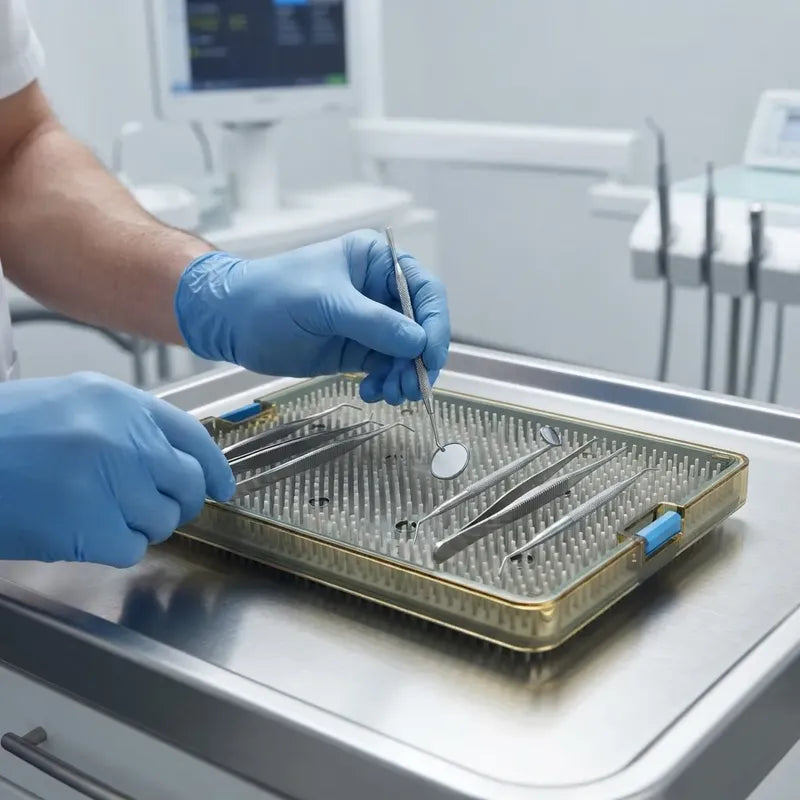 Caja De Esterilización P/instrumentos Orl, Oftalmo, Dental Azul