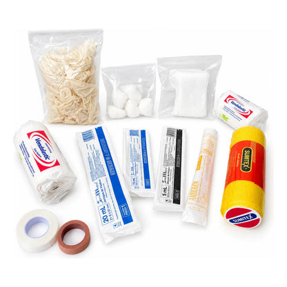 Kit De Curación Médico Con Jeringas, Gasas, Vendas Y Guantes Beige