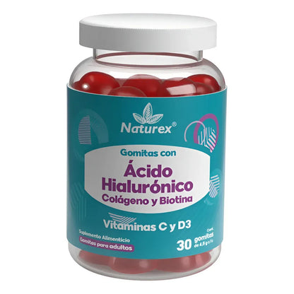Gomix, Acido Hialurónico,adulto, 30 Gomitas 4.5g C/u Fresa