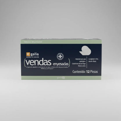 Venda Enyesada Galia 10cm C/12pzas Uso Medico Profesional Blanco