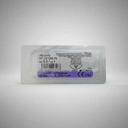 Sutura Atramat 5-0 Reverso Cortante Pga Ce1995-75 Lila