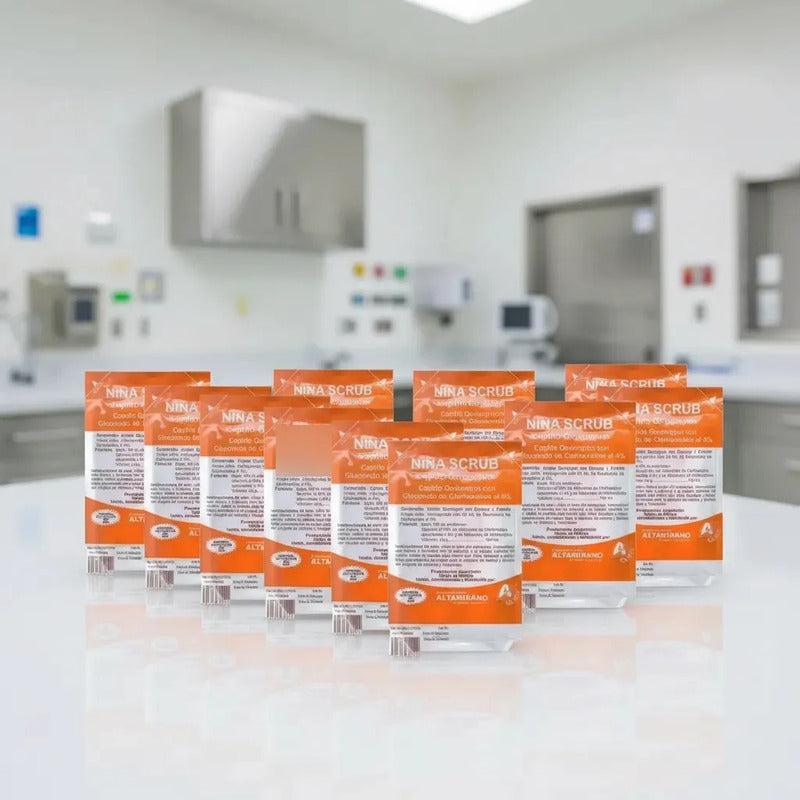 10 Cepillos Quirúrgicos Nina Scrub Clorhexidina Al 4%