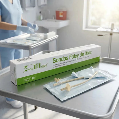 10 Sondas Foley De Látex 2 Vías 28fr Globo 30ml Sensimedical